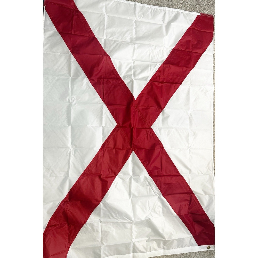 Alabama State Flag 4X6 Ft Double Sided Embroidered Polyester-NYLON,‎ 3-ply NEW